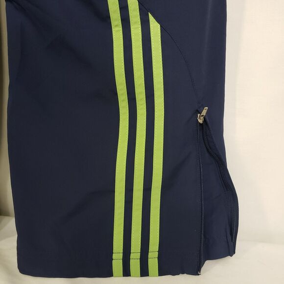 Adidas Womens Track Pants Medium Athletic 3-Stripes Navy Blue Zip Ankle Lined - Picture 7 of 11
